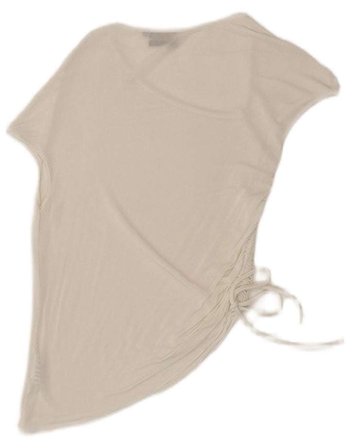 Max & Co. Blusa asimétrica para mujer UK 44 Viscosa blanca grande