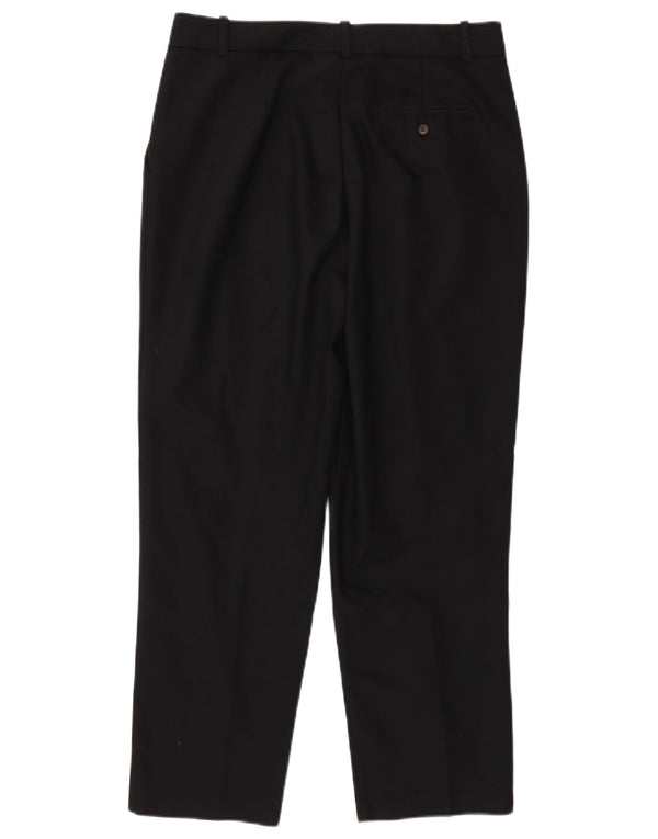 Zara Mujer Pantalones Chinos Cónicos De Cintura Alta Grande W30 L27 Algodón Negro