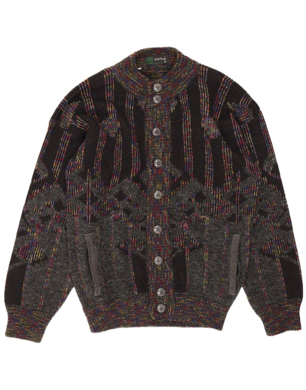 Tris Line Cárdigan Hombre IT 50 Medium Lana Geométrica Multicolor