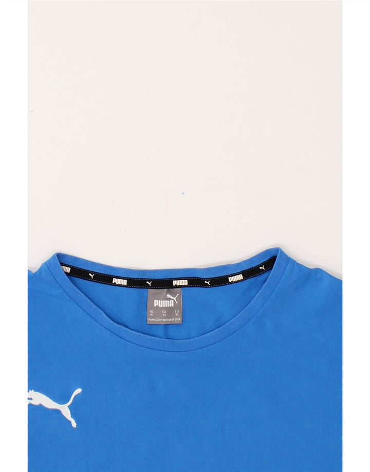 PUMA Mens T-Shirt Top XL Blue Cotton Vintage Puma and Second-Hand Puma from Messina Hembry 