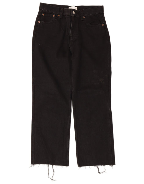 Zara Jeans recortados para mujer EU 38 Small W28 L25 Algodón negro