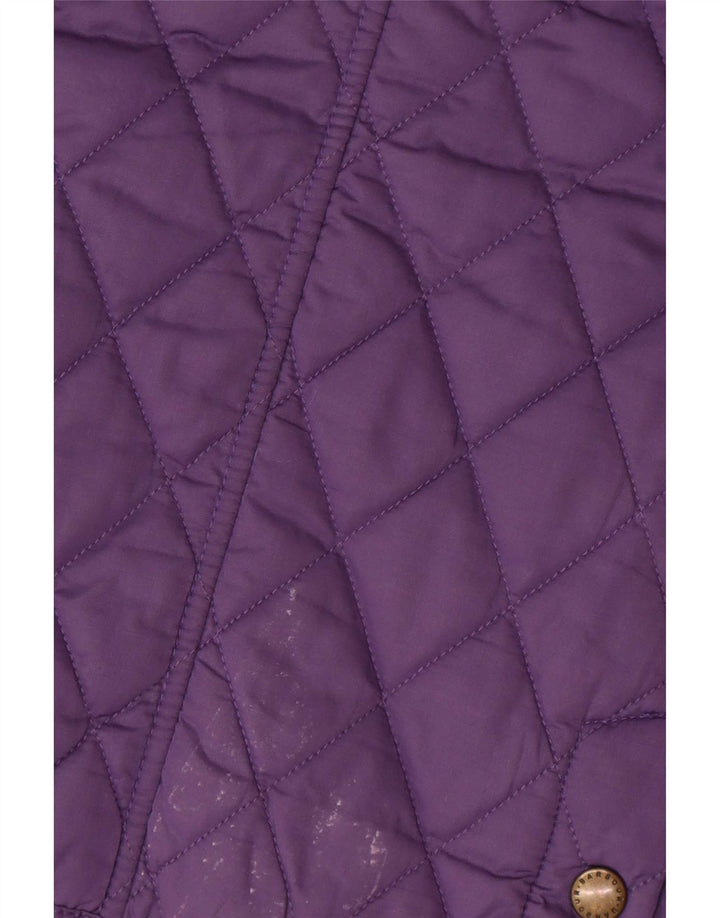 Barbour Chaqueta Acolchada Para Mujer UK 12 Poliéster Púrpura Mediano