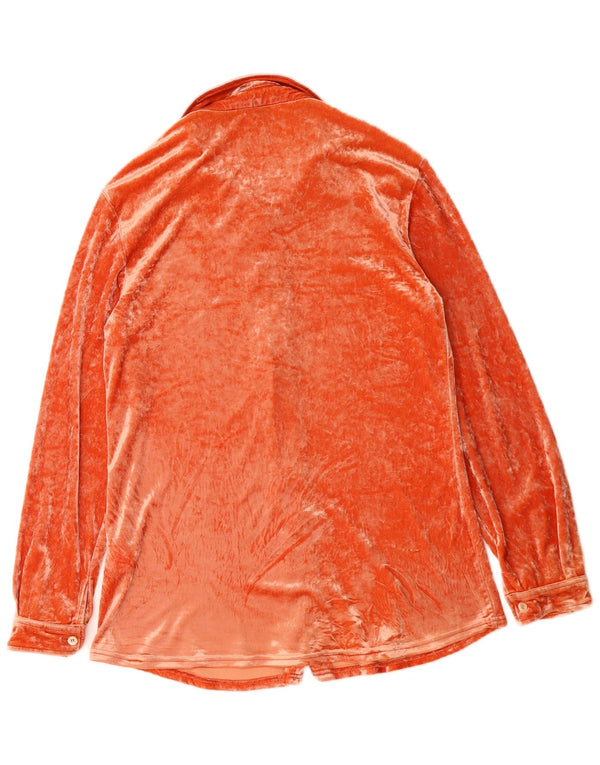 Prisma Blusa camisera de terciopelo para mujer UK 46 Large Acetato naranja