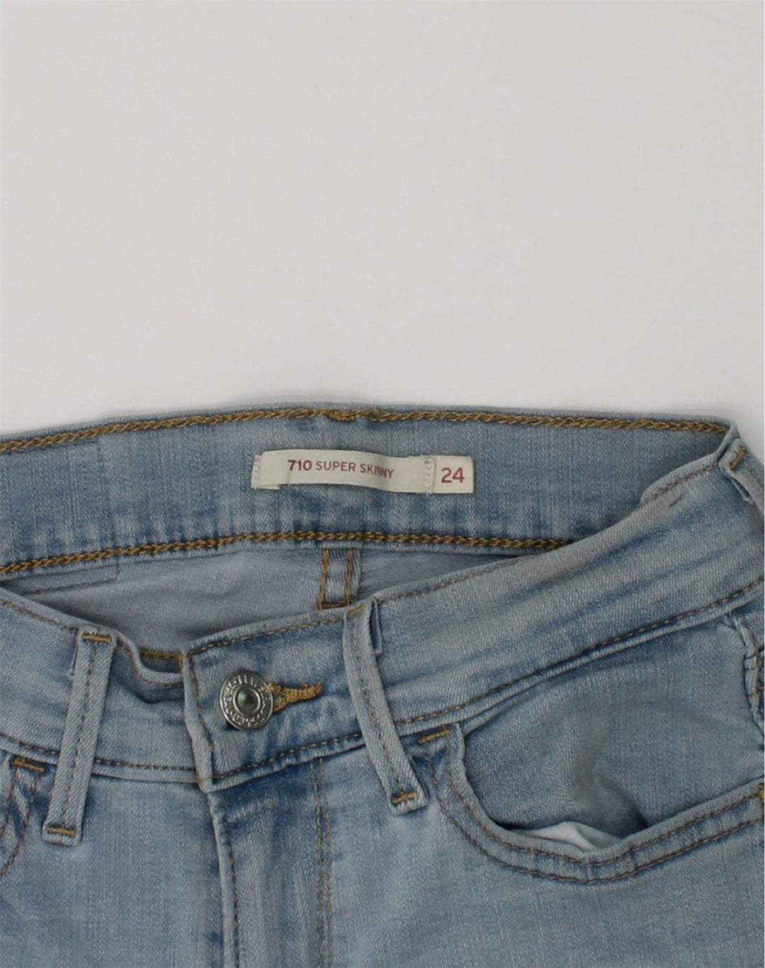 LEVI'S Womens 710 Skinny Jeans W24 L29 Blue Cotton | Vintage Levi's | Thrift | Second-Hand Levi's | Used Clothing | Messina Hembry 