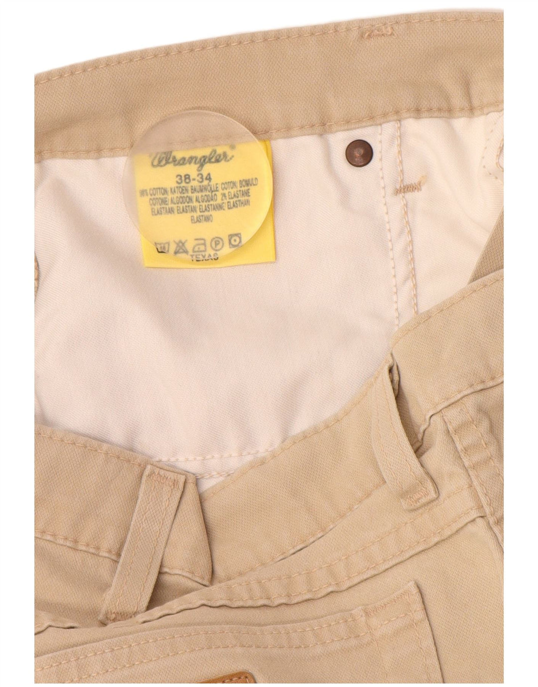WRANGLER Pantalones casuales Texas para hombre W38 L32 Algodón beige