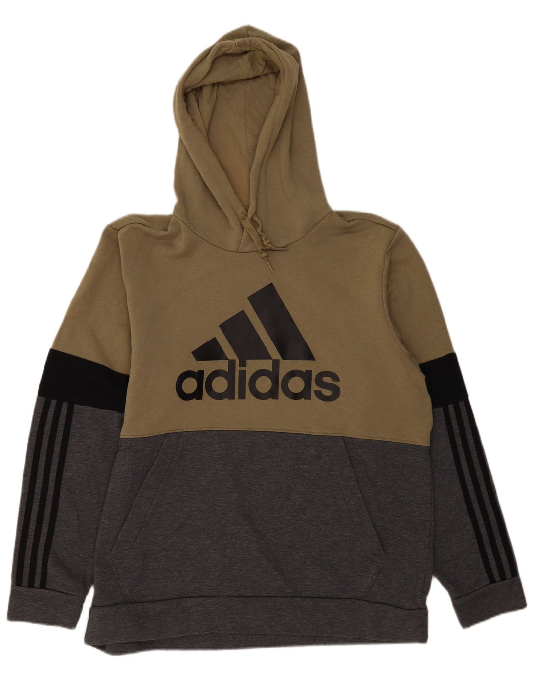 ADIDAS Hombre Graphic Sudadera con capucha Jumper XL Gris Colorblock Algodón