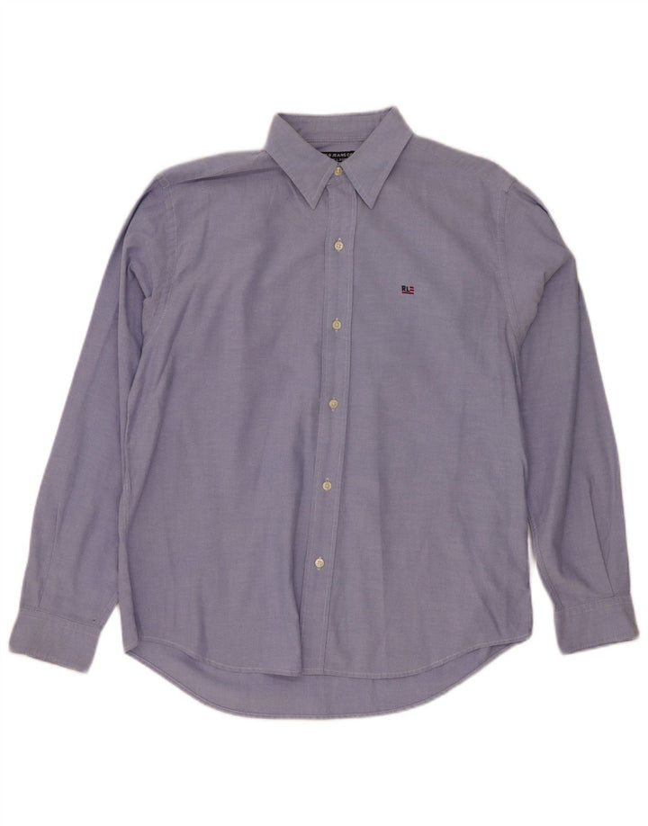 Camisa Ralph Lauren Hombre Azul Medio Algodón Clásico