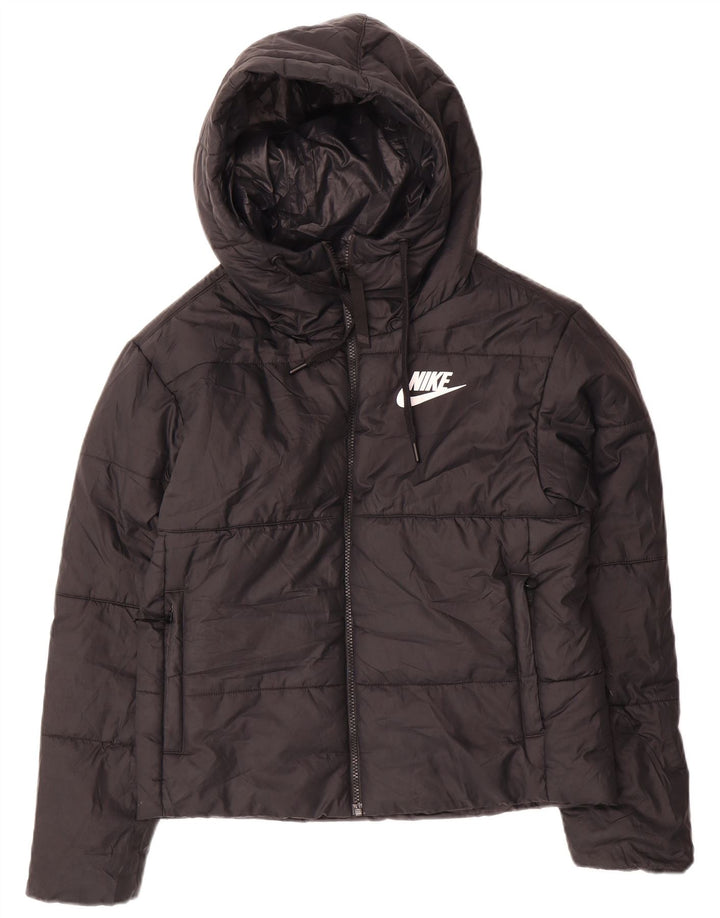 Nike - Chaqueta acolchada reversible con capucha para mujer, talla 40, color negro