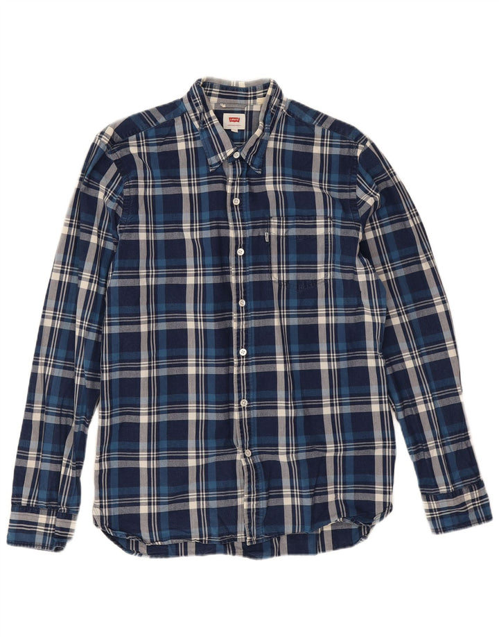 Camisa Levi's Hombre Algodón Azul Marino Mediano A Cuadros