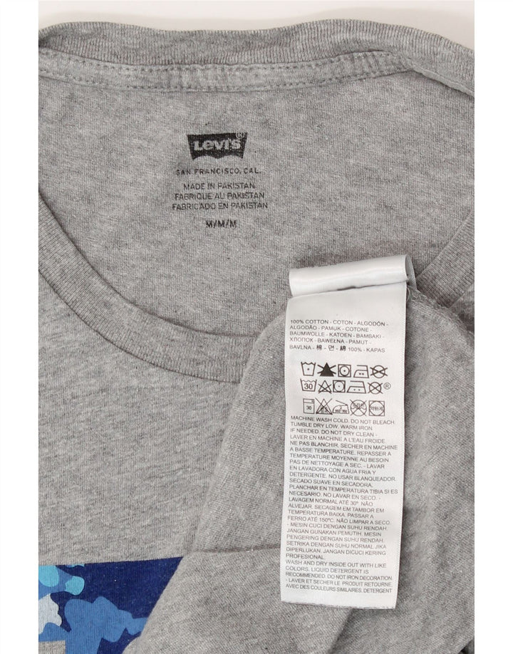 Levi's Hombre Camiseta Gráfica Top Algodón Gris Medio