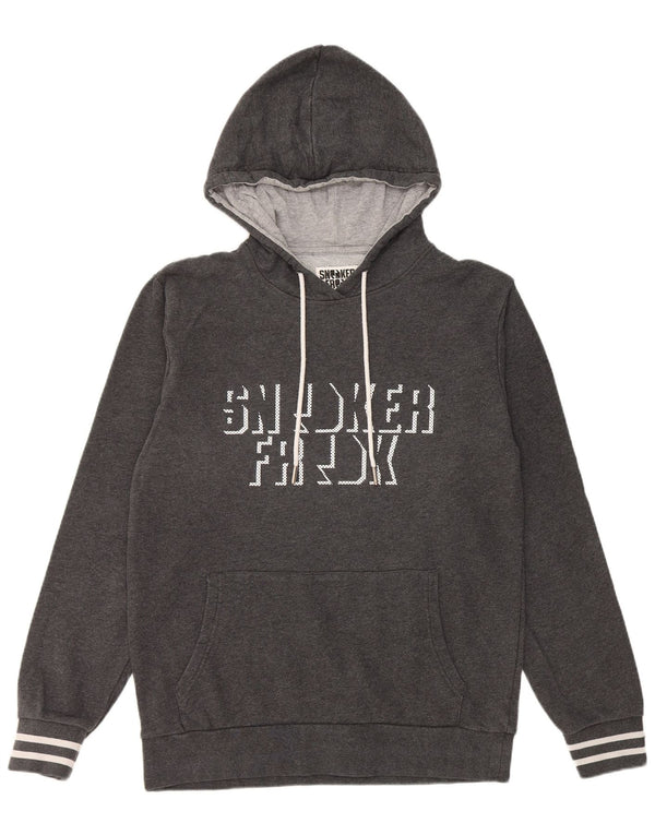 Sneaker Freak Sudadera con capucha gráfica para hombre Jersey grande de algodón a rayas gris