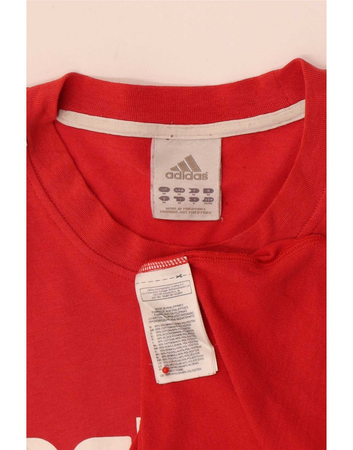 Adidas - Camiseta gráfica para hombre, color rojo medio, algodón