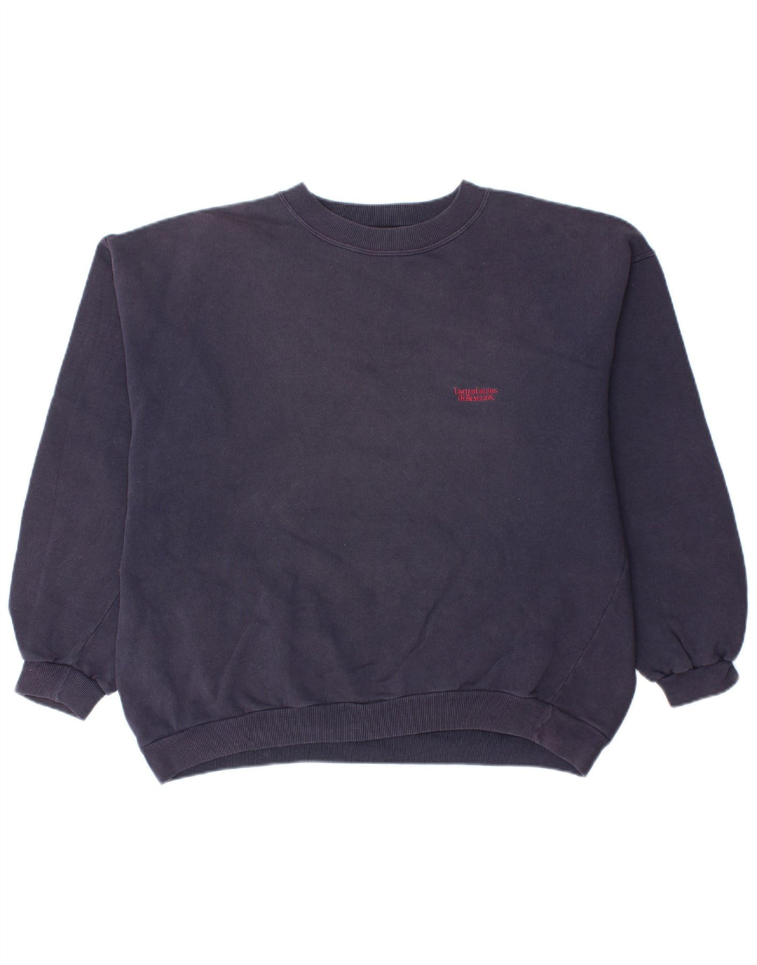 BENETTON Sudadera extragrande para mujer, talla 40, talla mediana, algodón azul marino