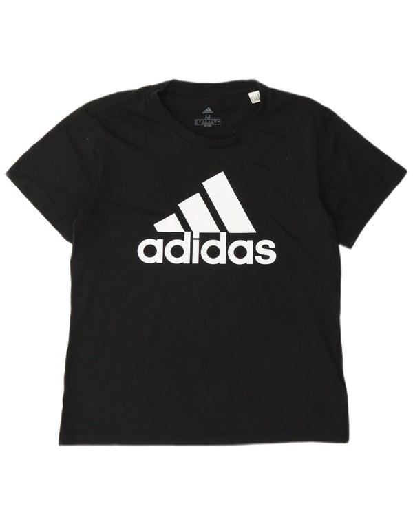 Adidas Camiseta gráfica de manga corta para mujer Top UK 12/14 Medium Black Sports