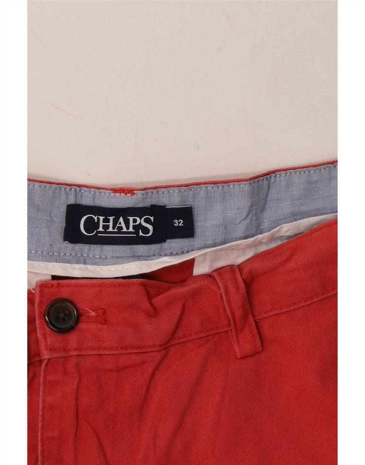 CHAPS Mens Chino Shorts W32 Medium Red Cotton Vintage Chaps and Second-Hand Chaps from Messina Hembry 