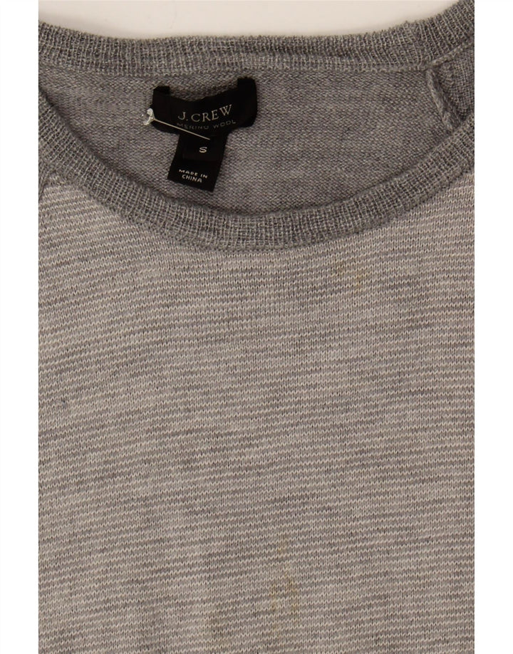 J. CREW Mens Crew Neck Jumper Sweater Small Grey Colourblock Wool Vintage J. Crew and Second-Hand J. Crew from Messina Hembry 