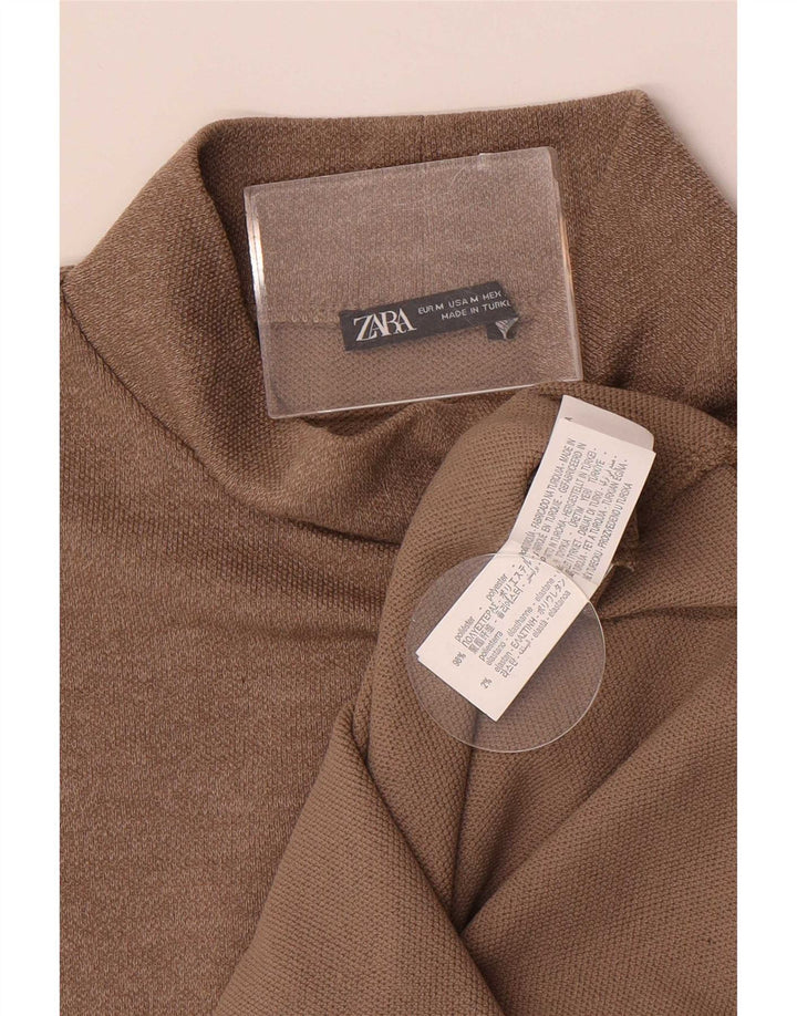 Zara Mujer Chaleco Top UK 42 Marrón Medio Poliéster
