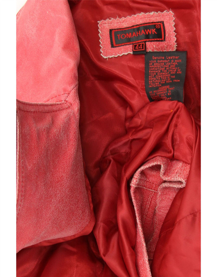 TOMAHAWK Chaqueta motera de cuero corta para mujer IT 44 Cuero rojo mediano