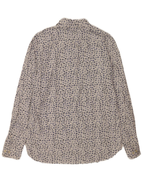 Camisa de corte estándar para hombre de French Connection, talla grande, de algodón con estampado floral blanco