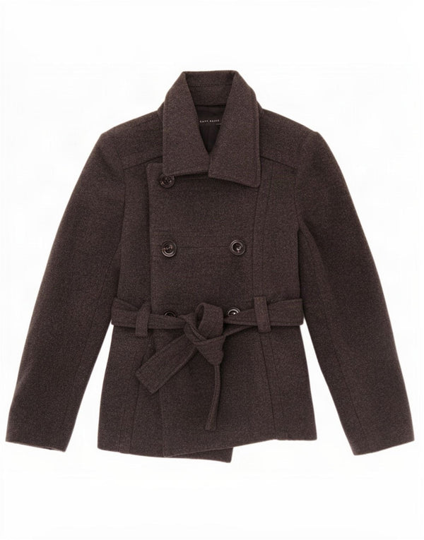 Zara Mujer Chaquetón UK 42 Lana Gris Medio