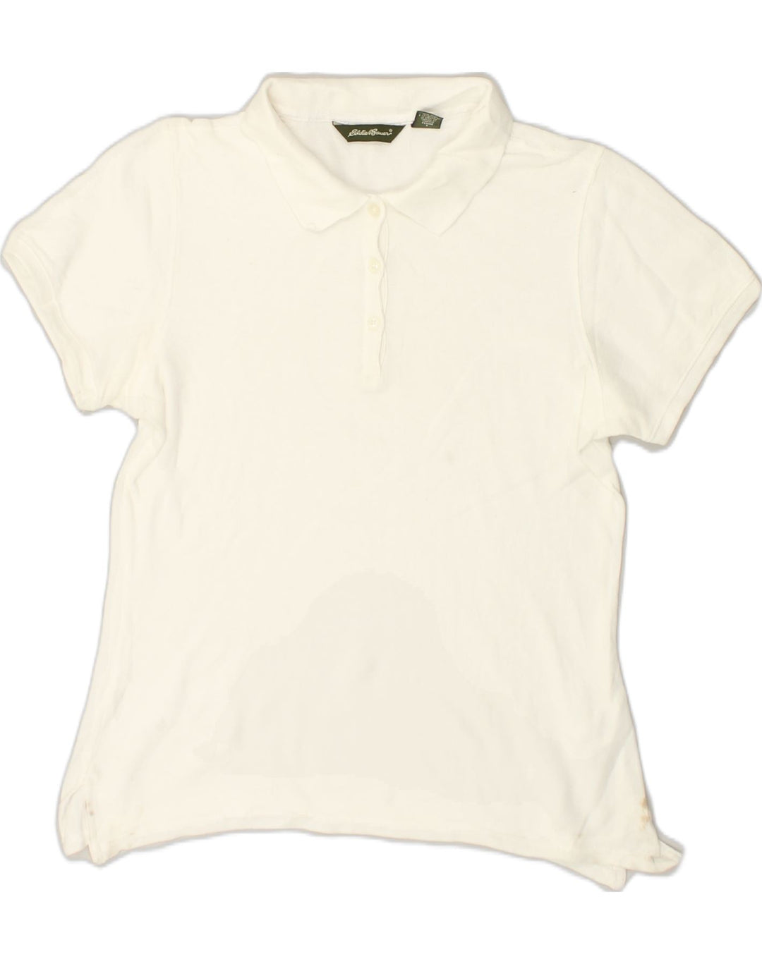 EDDIE BAUER Womens Polo Shirt UK 16 Large White Cotton | Vintage Eddie Bauer | Thrift | Second-Hand Eddie Bauer | Used Clothing | Messina Hembry 