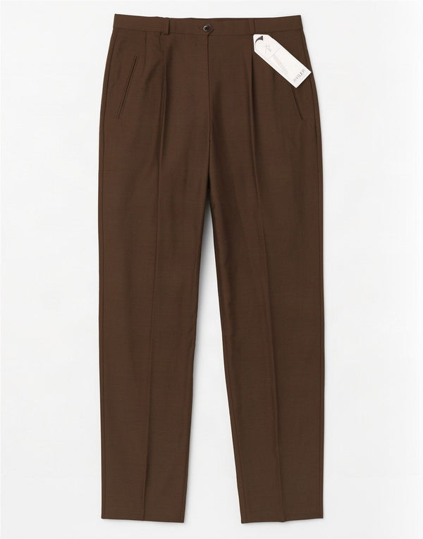 Basler Pantalones de traje cónicos de cintura alta para mujer UK 10 Small W26 L31 Caqui