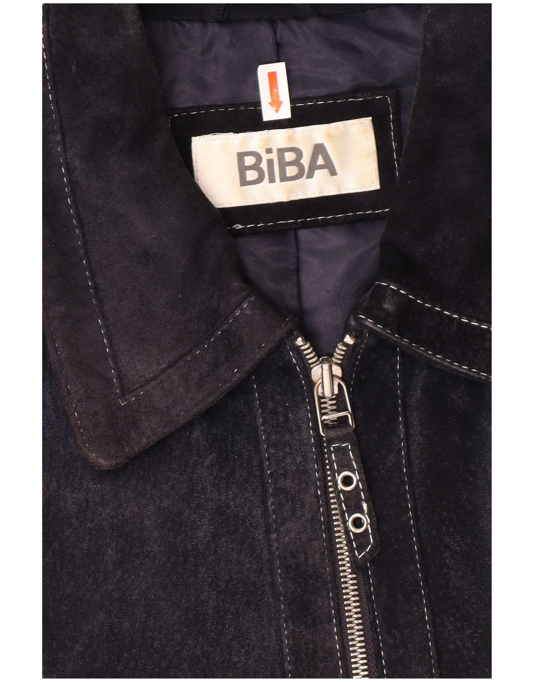 BIBA Chaqueta de ante para mujer UK 46 Grande Azul marino