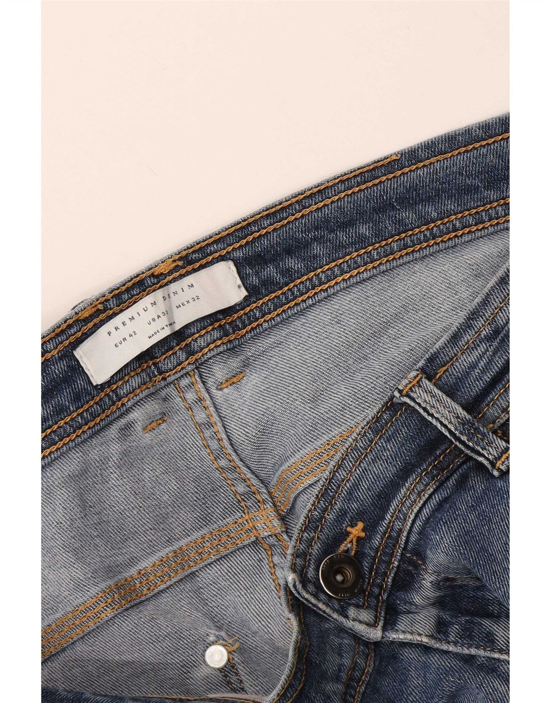 Zara Jeans ajustados desgastados para hombre EU 42 Large W32 L26 Azul
