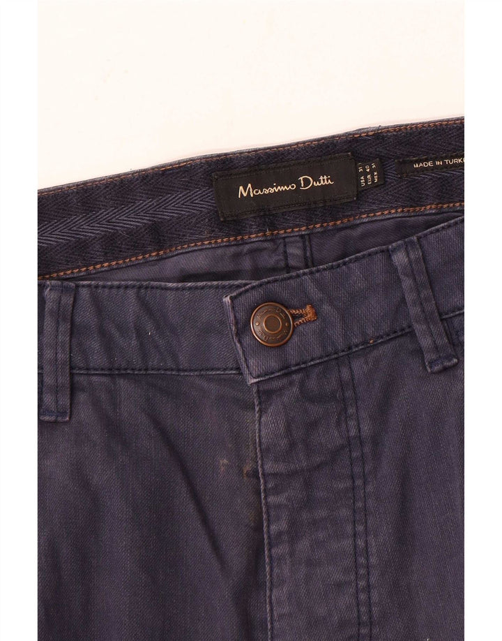Massimo Dutti Pantalón Casual Slim Hombre EU 40 Medium W31 L35 Azul Marino