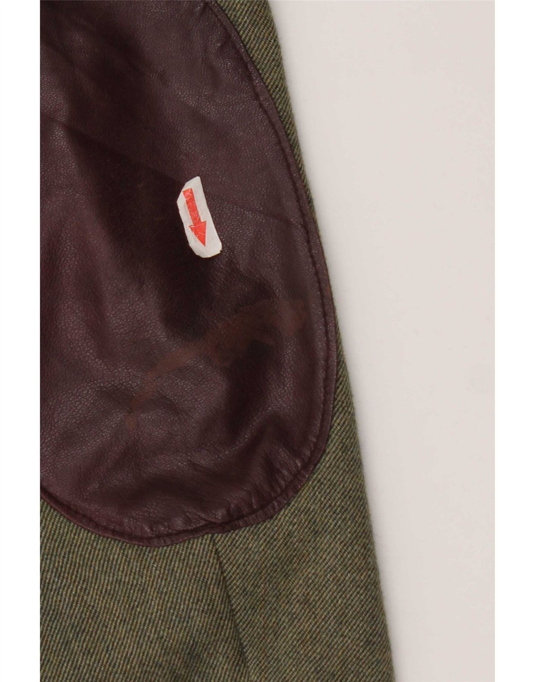 Vintage hombres 3 botones Blazer chaqueta Reino Unido 38 medio caqui colorblock