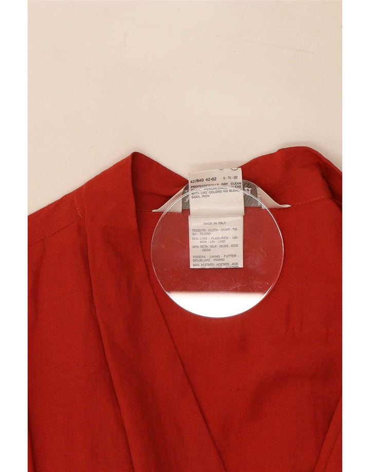 Max Mara Vestido cruzado para mujer Reino Unido 40 Mediano Lino rojo