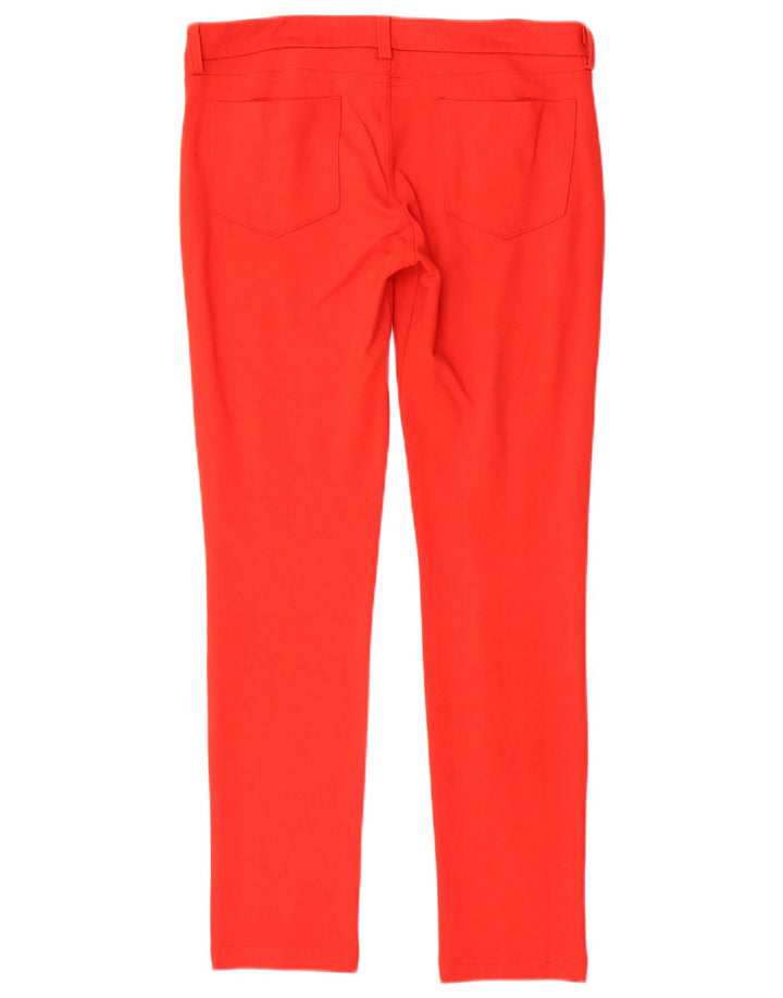 MOSCHINO Pantalones informales ajustados para mujer UK 10 Small W32 L30 Viscosa roja