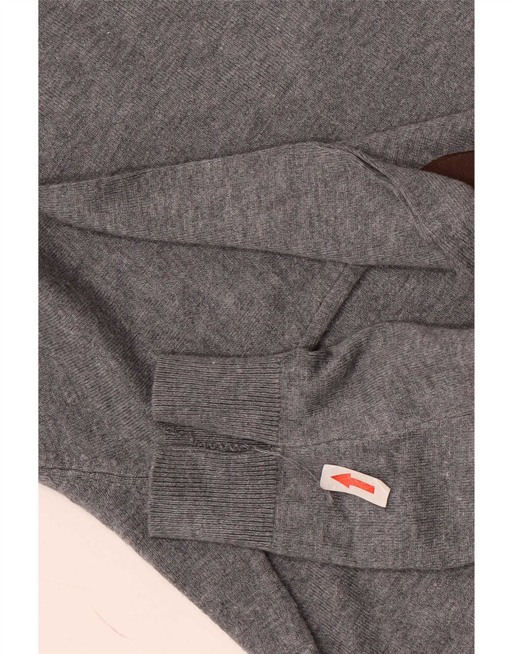 Zara Hombre Jersey Cuello Pico Viscosa Gris Medio