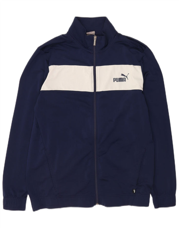 Puma Chaqueta de chándal para hombre, talla grande, color azul marino