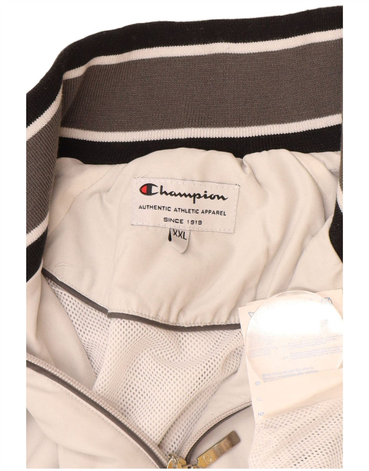 CHAMPION Chaqueta de chándal para hombre 2XL Poliéster con bloques de color blanco