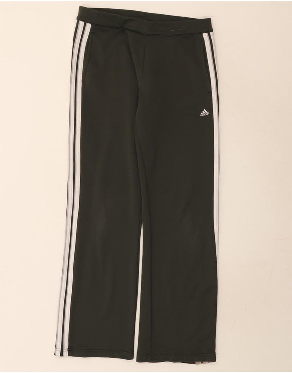 Adidas Pantalones de chándal de pierna ancha para mujer UK 12 Poliéster verde medio