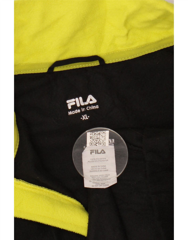 FILA Jersey polar con cuello y cremallera para hombre XL Poliéster negro