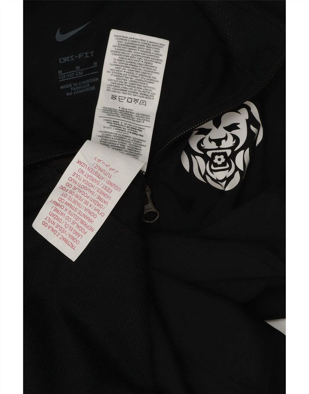 NIKE Boys Dri Fit Graphic Chándal Top Chaqueta 10-11 años Mediano Negro