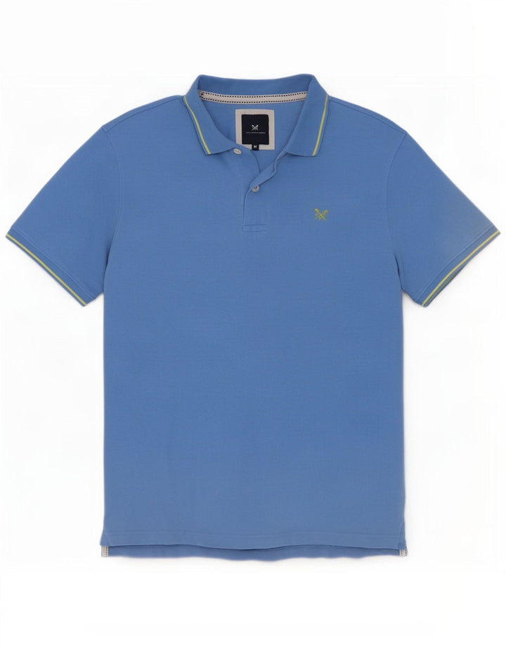 Crew Clothing Polo para hombre de algodón a rayas azul medio