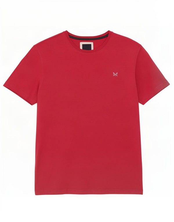 Crew Clothing Camiseta para hombre Top Grande Algodón rojo