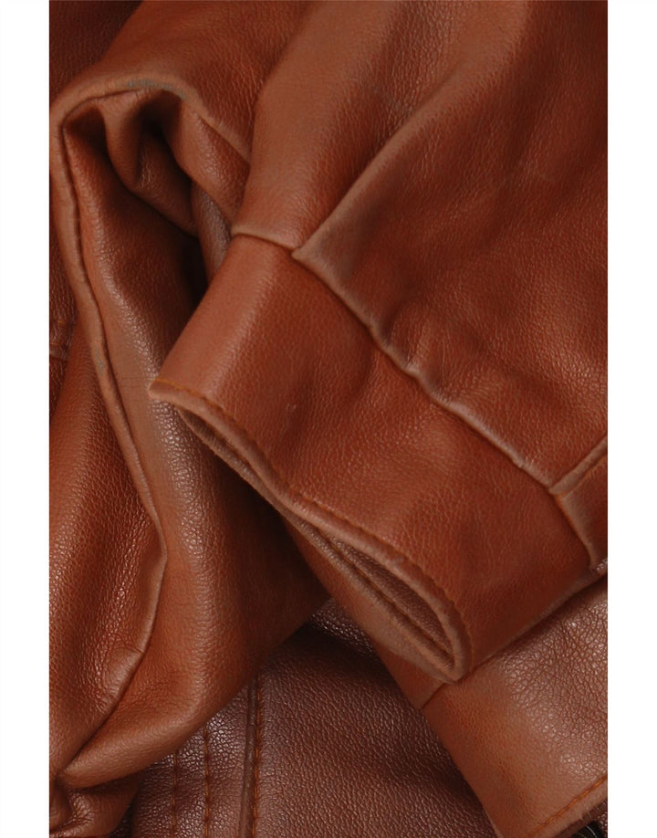 Chaqueta de cuero vintage para hombre Reino Unido 38 Marrón medio
