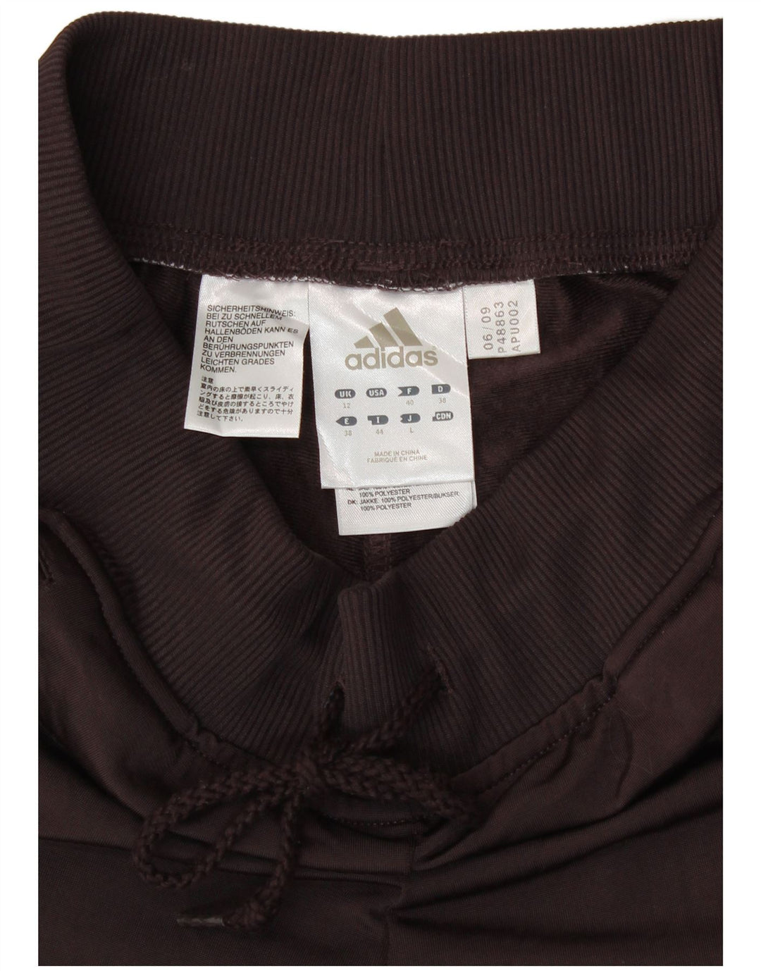 Adidas Pantalones de chándal para mujer UK 12 Marrón medio Poliéster