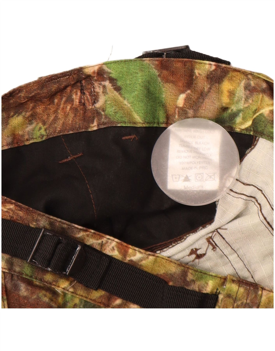 VINTAGE Pantalones cargo rectos para hombre Medio W32 L31 Poliéster floral caqui