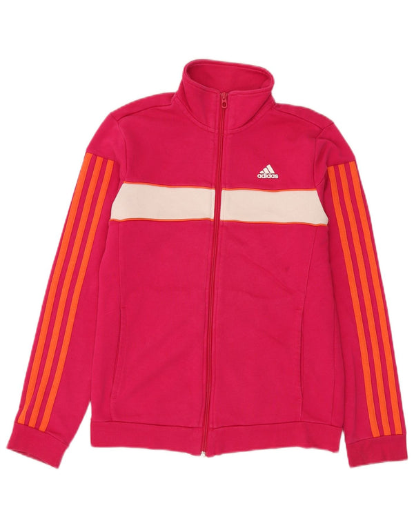 Adidas Chaqueta de chándal para mujer UK 8/10 Small Pink Colourblock Cotton