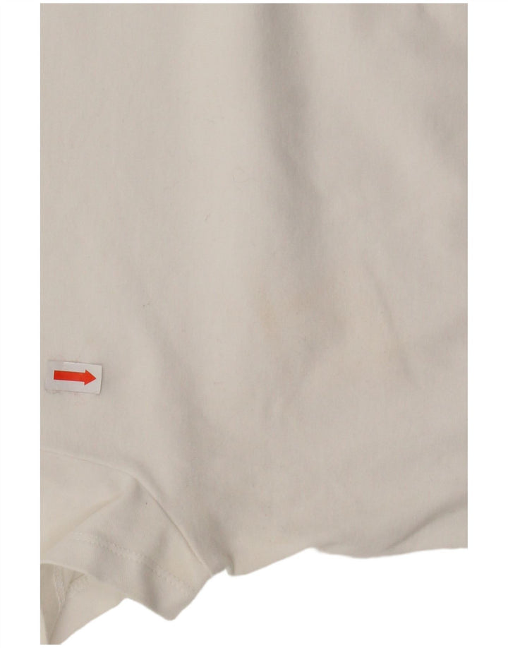 MASSIMO DUTTI Camiseta Mujer Top UK 8 Small Blanco Algodón