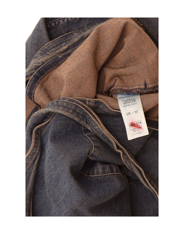 Marks & Spencer Chaqueta vaquera cruzada de manga 3/4 para mujer UK 42 Azul marino mediano