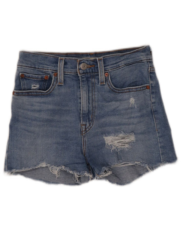 Levi's Pantalones cortos vaqueros desgastados de talle alto para mujer W25 XS Algodón azul