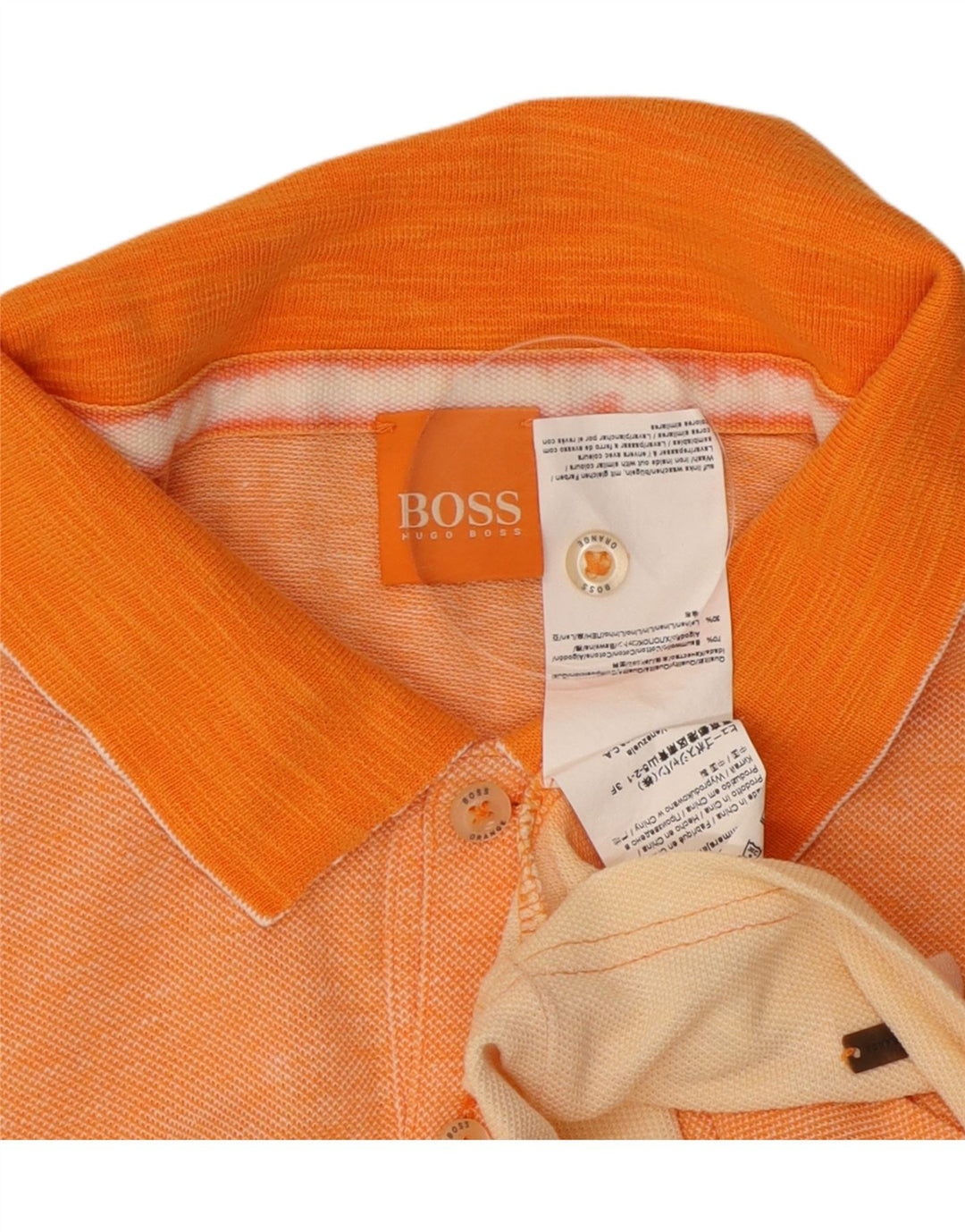 HUGO BOSS Polo de hombre de algodón color block en naranja medio