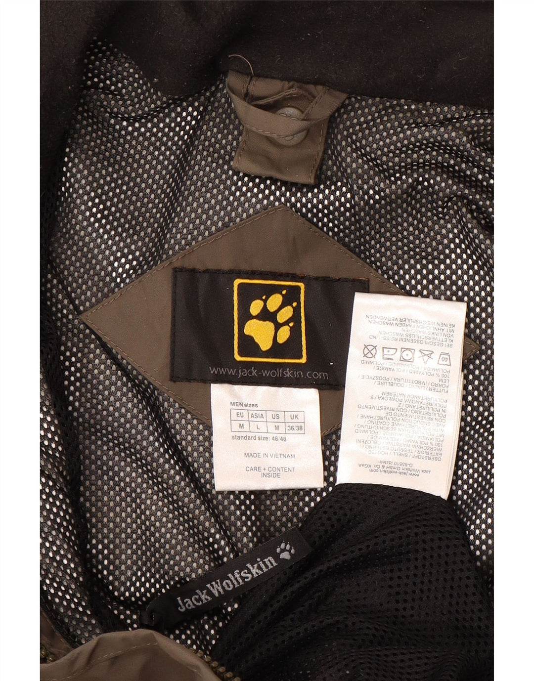 JACK WOLFSKIN Chubasquero Hombre ES 36/38 Marrón Medio Colorblock Poliamida