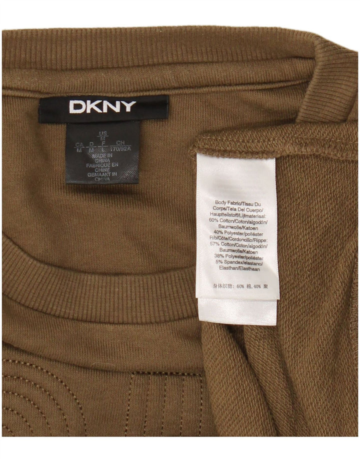 Dkny Sudadera gráfica para mujer Jumper UK 14 Algodón caqui mediano